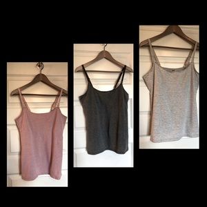 H&M 3 pack Cotton Shelf Bra Nursing Tank Tops